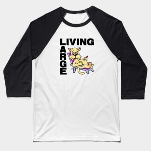 Fat Cat Living Large Baseball T-Shirt